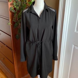 Loft black dress with sheer yoke   Size XS